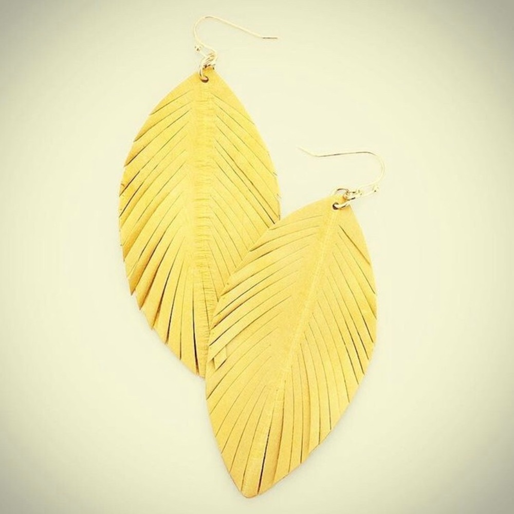 Leather Leaf Earrings